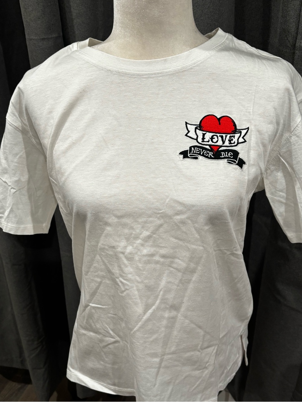 Sandro Paris "Eden Love Never Die" White Cotton T-Shirt Medium Casual Designer - Picture 3 of 13